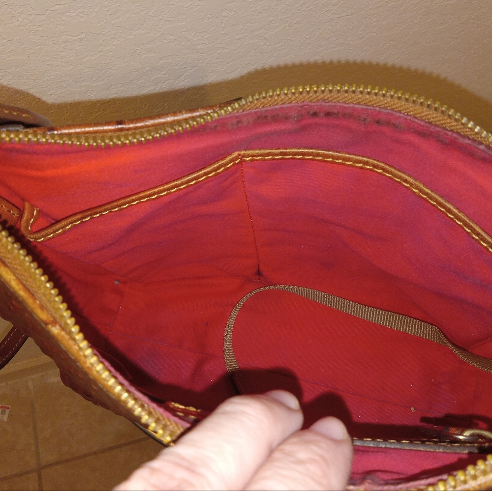 Dooney & Bourke Ostrich Leather Purse shoulder Bag  Handbag Crossbody Vintage - Picture 11 of 15